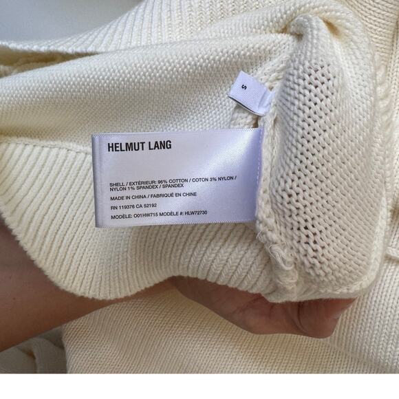 Helmut Lang Ruched Dolman Sleeve Sweater in Ivory Size Small - Picture 6 of 7